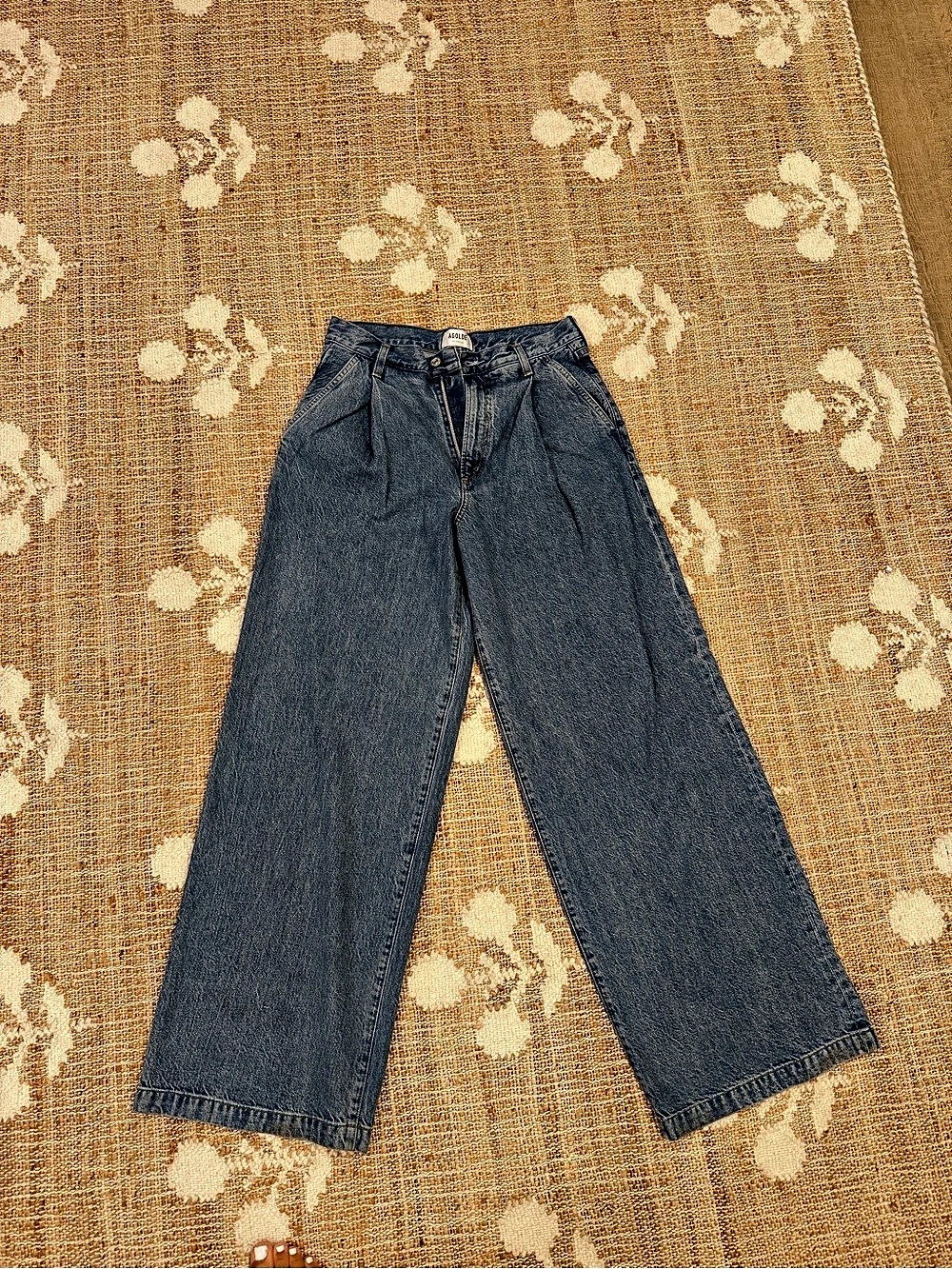Agolde Franka Pleat Baggy Jeans Blue Waist 25